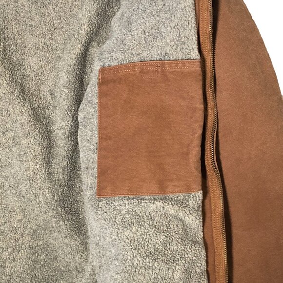 Carhartt Jacket Mens XL Sandstone Sherpa Fleece Lined Sierra Hooded Work Coat - Picture 9 of 10